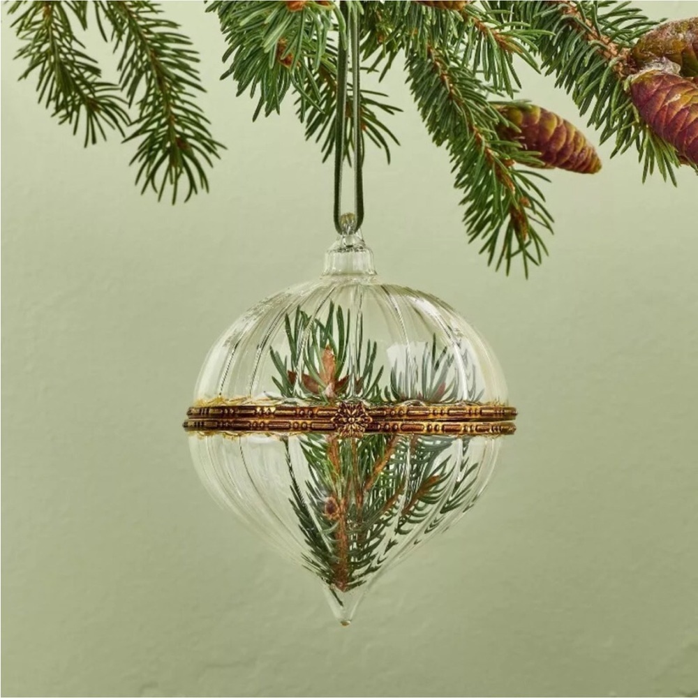 Hinged Ribbed Glass Christmas Tree Ornament - Hearth & Hand™ with Magnolia